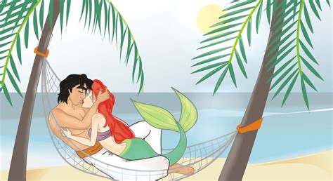 Aladdin And Ariel On The Beach Disney Crossover Fan Art 33040254