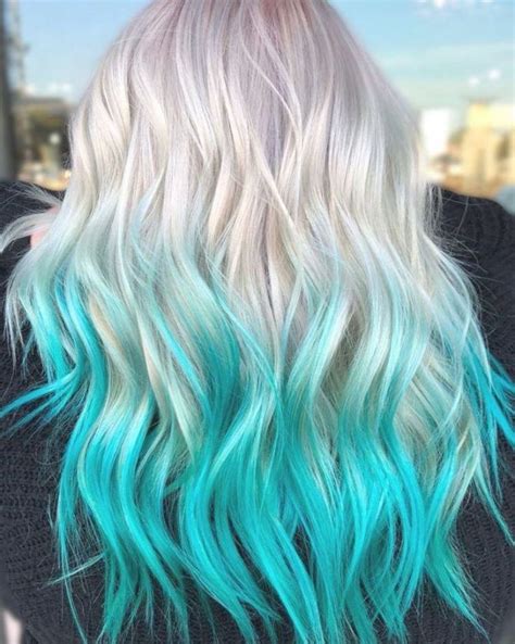 32 Cute Dyed Haircuts To Try Right Now Ninja Cosmico Hair Styles Blue Ombre Hair Dyed Hair