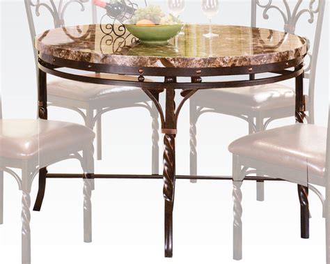 The faux marble restaurant tables are made from strong materials that are highly durable to give you long lifespans. Acme Faux Marble Top Dining Table Burril AC70584