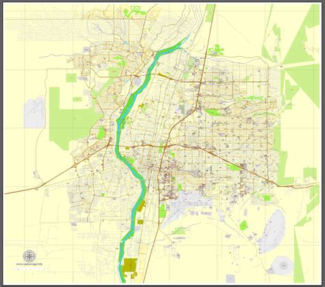 Albuquerque New Mexico Us Exact Map Printable City Plan Map Adobe Pdf