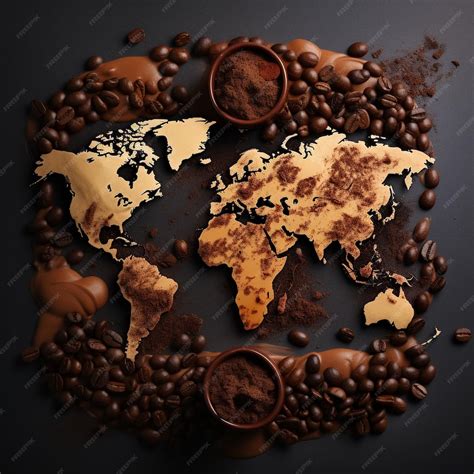 Premium Ai Image Coffee World Map