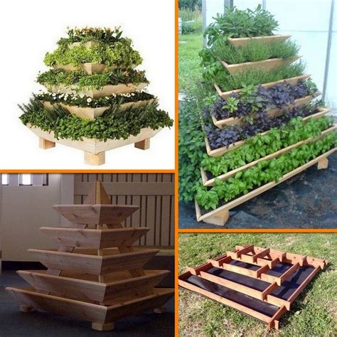 Grow Herbs Veggies And Flowers With This Diy Slot Together Pyramid