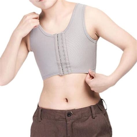 Lesbian Zip Breast Chest Binder Tombabe FTM Bandage Top Boob Vest Crop S U EBay