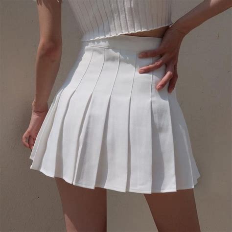 Jennie White Mini Pleated Tennis Skirt Schoolgirl Highwaisted Etsy