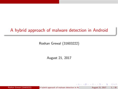 Pdf A Hybrid Approach Of Malware Detection In Android