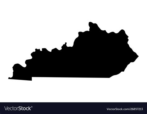 Kentucky State Silhouette Map Royalty Free Vector Image