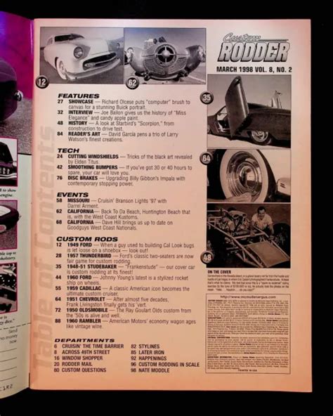 Vintage Custom Rodder Magazine March 1998 Studebaker Hot Rod Car Darryl
