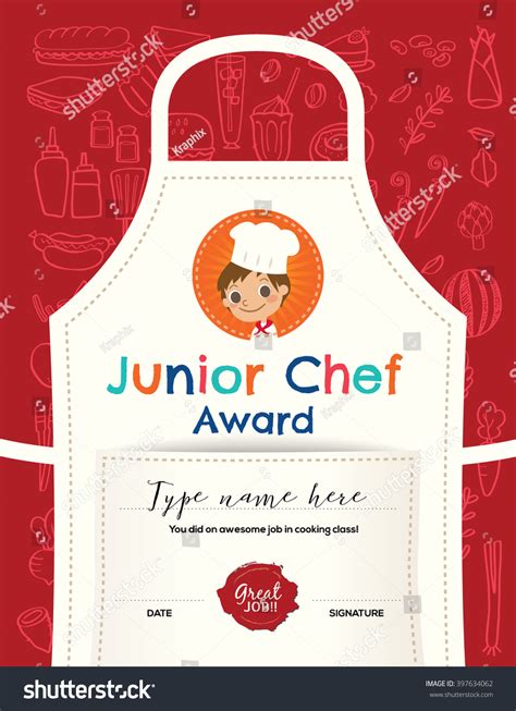 Gain an interior design certificate from parsons. Kids Cooking Class Certificate Design Template Stock ...