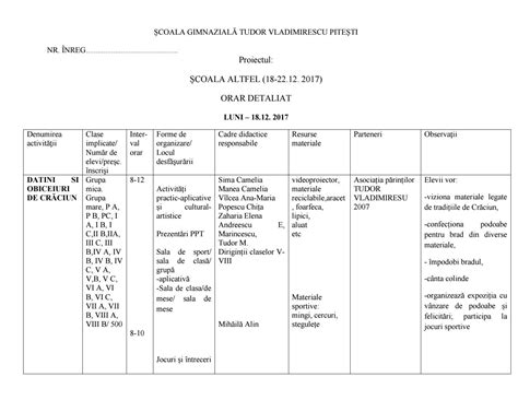 Orar Scoala Altfel 18 22 Dec 2017 By Casa Perfecta Issuu