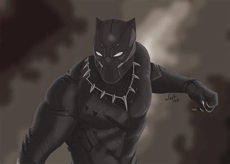 Artstation Black Panther Digital Drawing