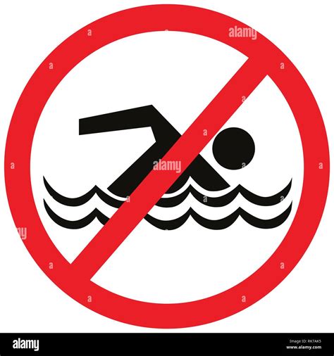 No Swimming Sign Warning Sign Stock Vector Image And Art Alamy