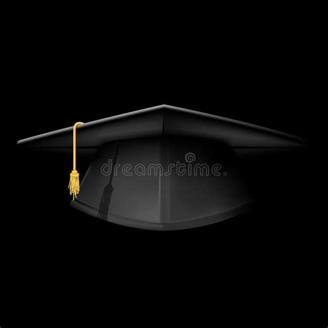 Casquillo Negro De La Graduación Sombrero Del Birrete Ilustración Del
