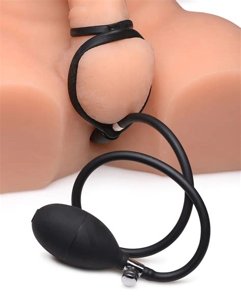 Devils Rattle Inflatable Silicone Anal Plug With Cock And Ball Ring The BDSM Toy Shop
