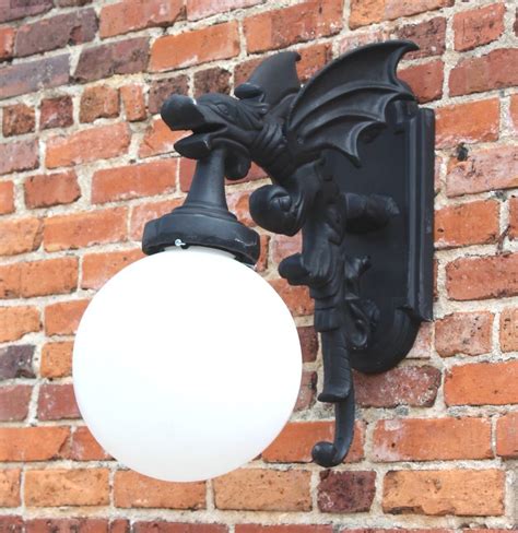 Gargoyle Dragon Wall Sconce Winged Outdoor Or Indoor Light Fixture