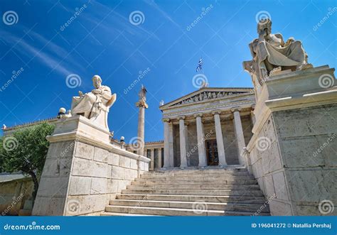 Marble Statues of Plato and Socrates, Ancient Greek Philosophers, in