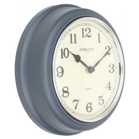 Dunlevy 10 Inch Grey Deep Plastic Wall Clock