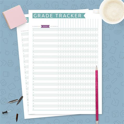 Teacher Grade Tracker Template Casual Template Printable Pdf