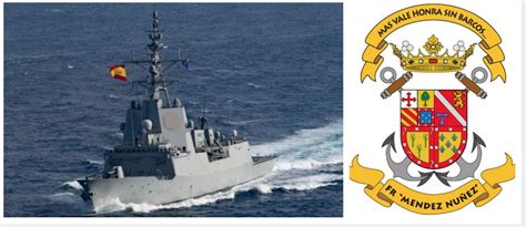 armada fragata f 104 méndez núñez el escudo de la flota con un sistema de combate para la