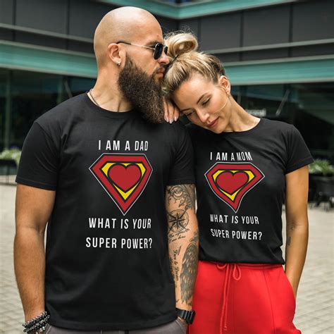 paare t shirts set mom and dad super power auf vivamake de