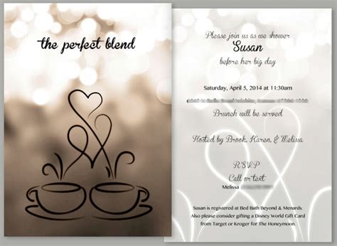 Coffee Themed Bridal Shower Invitation And Matching Thank You Etsy