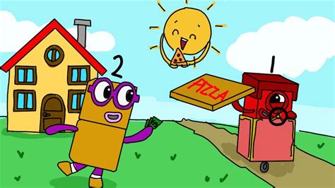Numberblocks 1 Delivers Pizza To 2 But The Sun Eats It Numberblocks