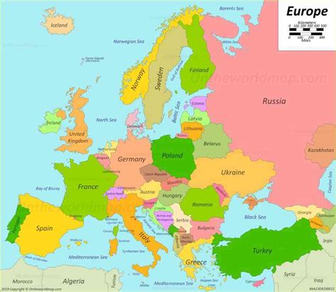 Map of Europe ≡ Voyage - Carte - Plan
