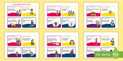 Conversation Starters For Kids Prompt Cards Teacher Made