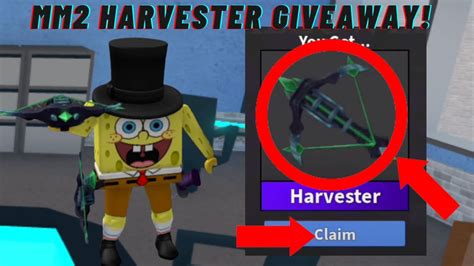 How To Get Mm2 Harvester For Free Roblox Mm2 Giveaway Youtube