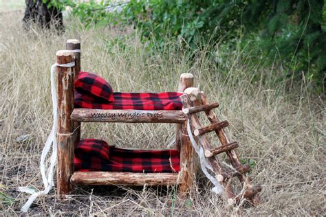 Woodsy Wonders Newborn Rustic Log Organic Bunk Bed Photo Prop Bed