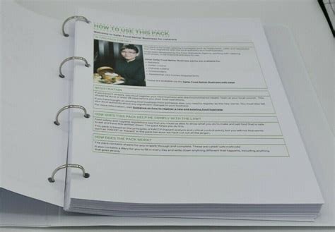 Safer Food Better Business Caterers SFBB Pack Month Diary Temp EBay