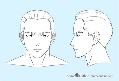 10 Step Anime Mans Face Drawing Tutorial Animeoutline
