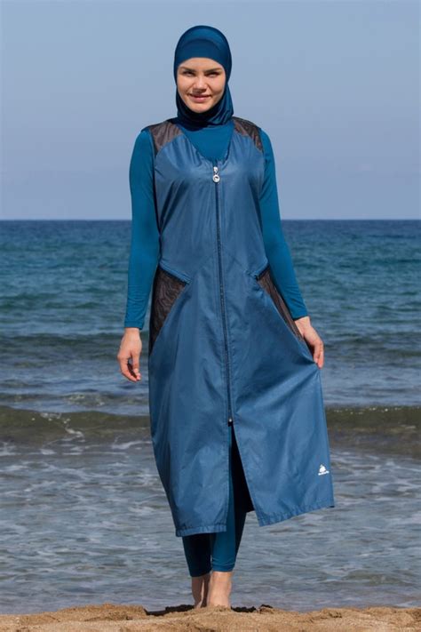 adabkini sila muslim 5 piece long burkini swimsuit islamic full cover modest swimwear