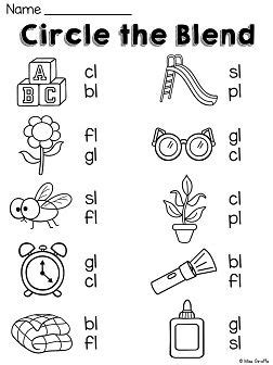 Printable worksheets for teaching students to read and write basic words that begin with the letters br, cr, dr, fr, gr, pr, and tr. L Blends Worksheets and Activities | Blends worksheets, Phonics blends, Phonics activities