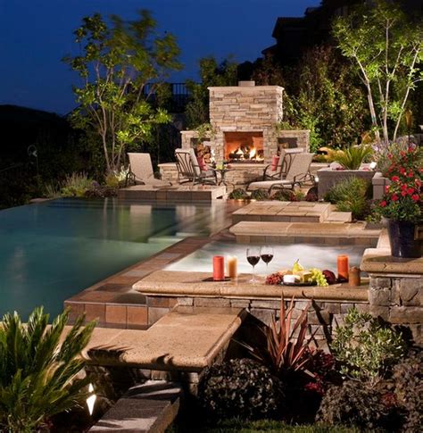 Backyard Landscaping Design Ideas Swimming Pool Fireplaces