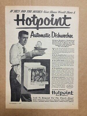 Sexist Nostalgic Print Ad Advertisement Hotpoint Dishwasher If Men