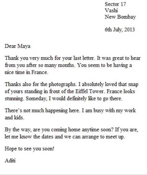 Sample format for informal letter. Informal Letter Example To A Friend | Writing Letter