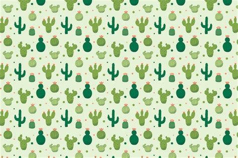 Free Vector Cactus Pattern Collection Concept