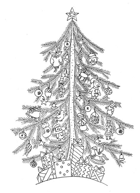 So these are perfect for teens, ambitious tweens. Christmas tree simple - Christmas - Coloring pages for adults