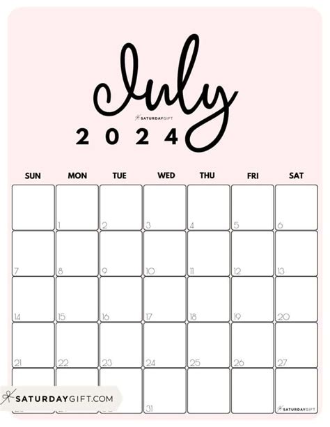 Monthly July Calendar 2024 Roch Violet