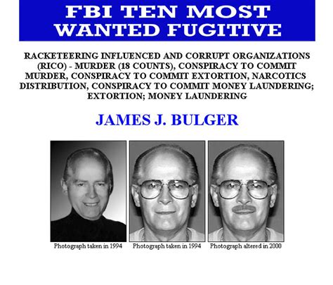 Whitey Bulger F B I Ten Most Wanted Photograph By Daniel Hagerman