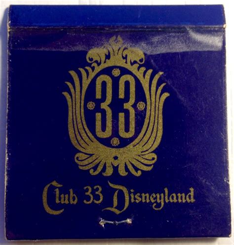 Club 33 Disneyland Frontstriker Matchbook To Design And Order Your