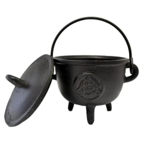 Triquetra Cast Iron 45 Inch Witches Cauldron Altar Cauldron