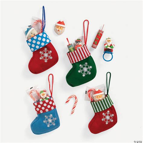 Each plastic stocking is 8 inches; Christmas Stockings with Candy - Discontinued