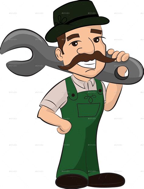 Mechanic Cartoon Character Vector Illustration by GMHenrich | GraphicRiver
