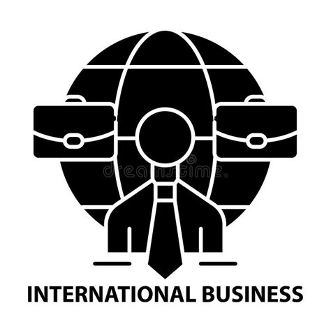 International Business Icon Black Vector Sign With Editable Strokes
