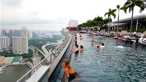 Singapore Marina Bay Sands Hotel Pool Skypark 57th Floor Youtube
