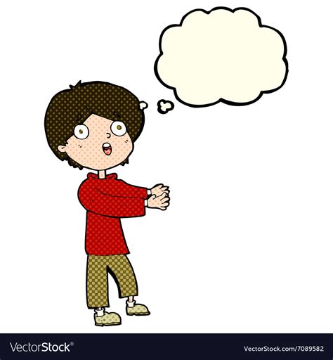 Cartoon Shocked Boy With Thought Bubble Royalty Free Vector