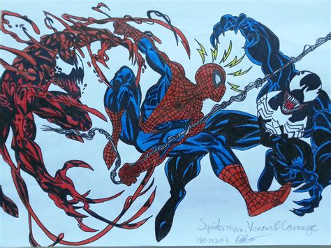 Spiderman Vs Venom And Carnage By Mind Within The Void On Deviantart