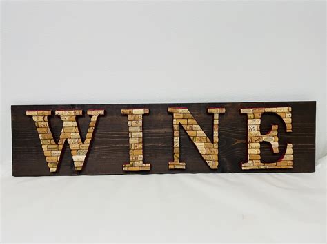 Wine Cork Sign With Maroon Ribbon And Brown Board Etsy