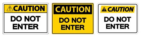 Caution Do Not Enter Symbol On White Background Vector Art At